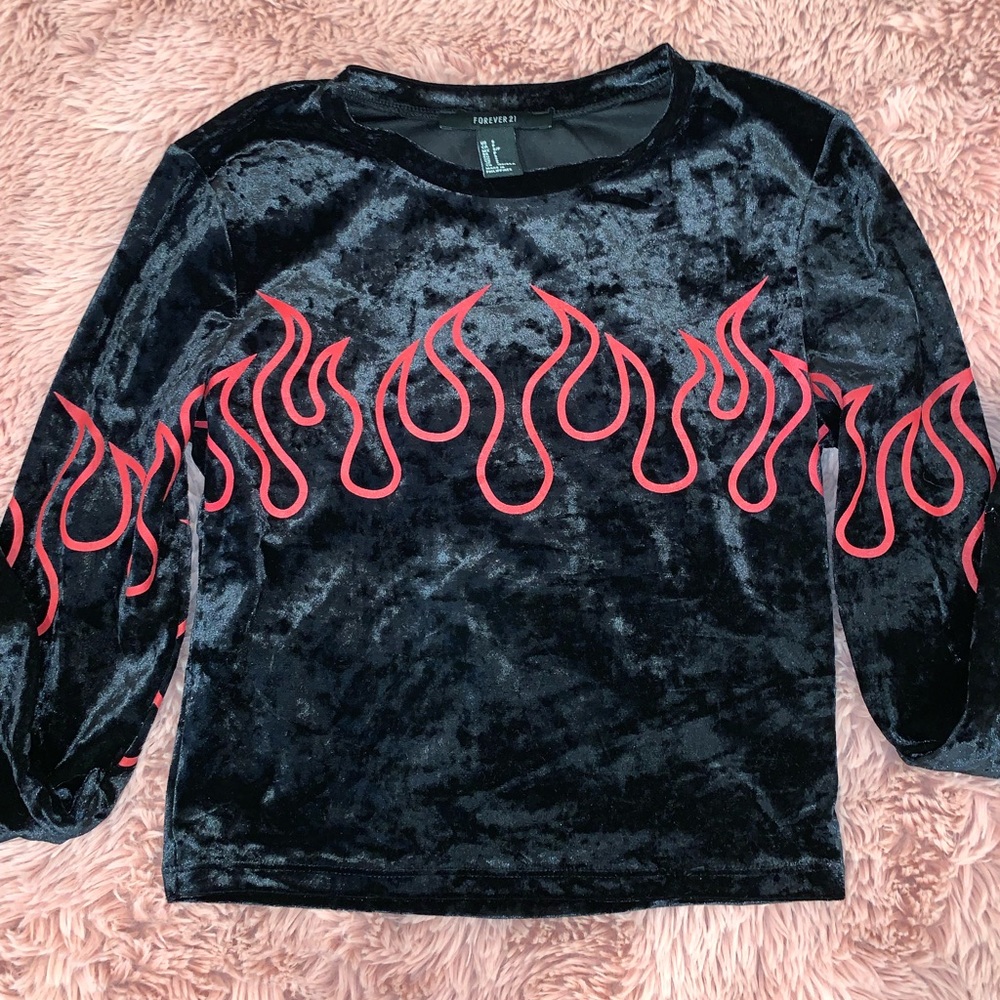 Flame Velvet Long Sleeve